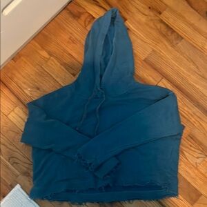 Free People Blue Hooded Sweatshirt